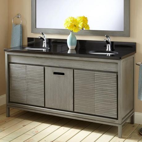 60" Becker Teak Vanity for Undermount Sink - Gray Wash