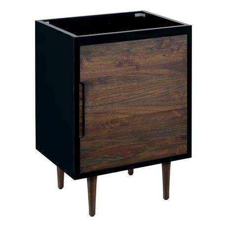 24" Bivins Teak Bathroom Vanity for Rectangular Undermount Sink - Java/Black