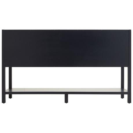 60" Robertson Mahogany Console Double Vanity for Rectangular Undermount Sinks - Midnight Navy Blue