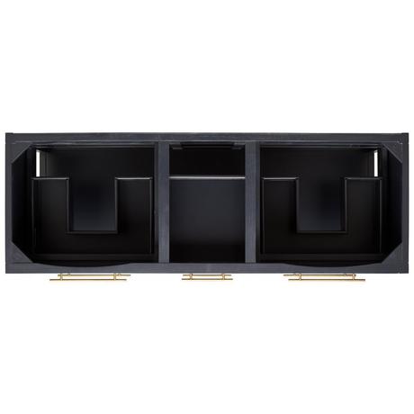 60" Robertson Mahogany Console Double Vanity for Rectangular Undermount Sinks - Midnight Navy Blue