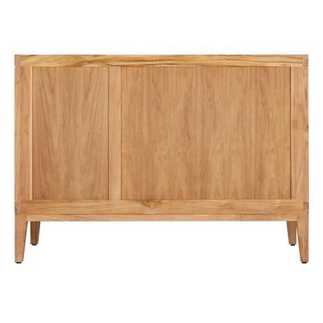 48" Aliso Teak Vanity for Left Offset Rectangular Undermount Sink - Natural Teak