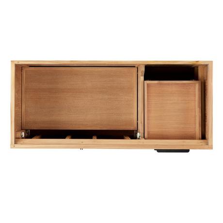 48" Aliso Teak Vanity for Left Offset Rectangular Undermount Sink - Natural Teak