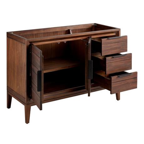 48" Aliso Teak Vanity for Left Offset Rectangular Undermount Sink - Java