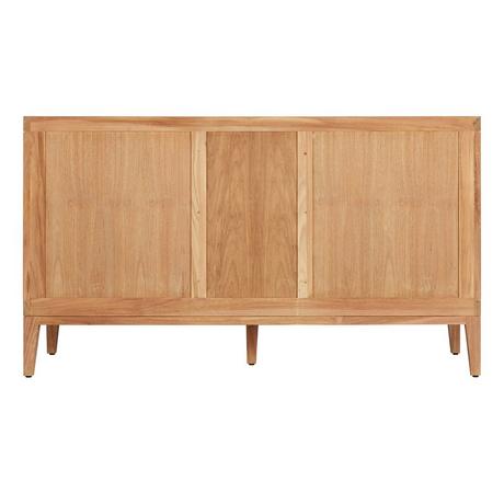 60" Aliso Teak Double Vanity for Undermount Sinks - Natural Teak