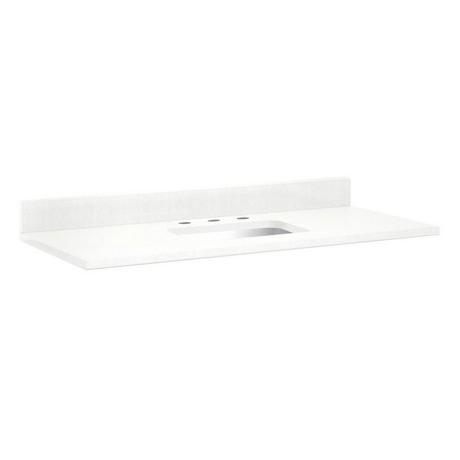 49" x 22" 3cm Quartz Vanity Top for Rectangular Undermount Sink - Feathered White - White Sink