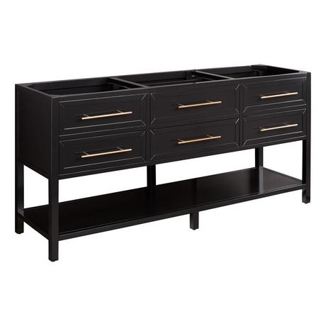 72" Robertson Double Console Vanity for Rectangular Undermount Sinks - Black