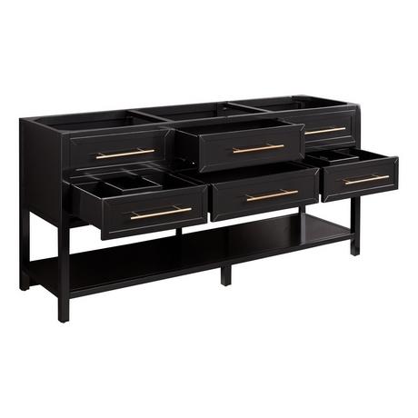 72" Robertson Double Console Vanity for Rectangular Undermount Sinks - Black