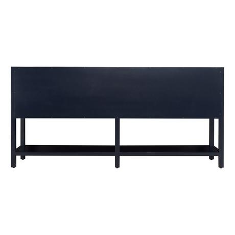 72" Robertson Double Console Vanity for Rectangular Undermount Sinks - Midnight Navy Blue