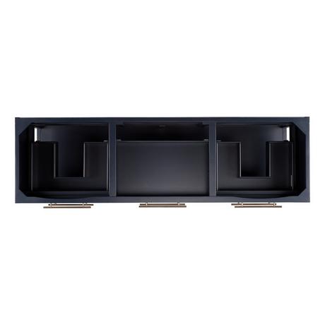 72" Robertson Double Console Vanity for Rectangular Undermount Sinks - Midnight Navy Blue