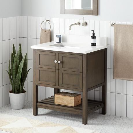 30" Olsen Console Vanity for Rectangular Undermount Sink - Ash Brown