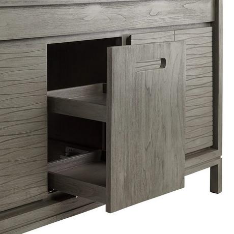 60" Becker Teak Vanity for Rectangular Undermount Sinks - Gray Wash