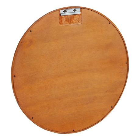 Novak Round Teak Vanity Mirror - Teak