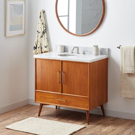36" Novak Teak Vanity with Undermount Sink - Teak