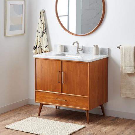 36" Novak Teak Vanity with Rectangular Undermount Sink - Teak