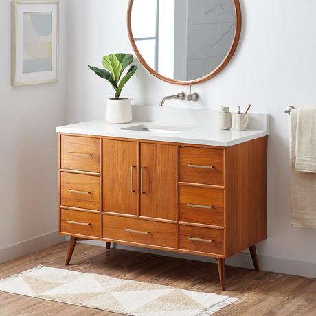48" Novak Teak Vanity with Rectangular Undermount Sink - Teak