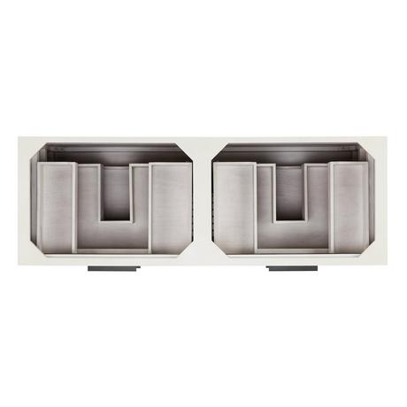 60" Hytes Mahogany Double Vanity With Rectangular Undermount Sinks - Sky Gray