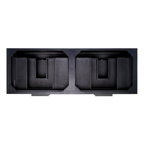 60" Hytes Mahogany Double Vanity With Rectangular Undermount Sinks - Midnight Navy Blue