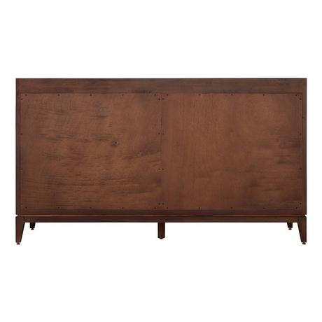 60" Hytes Mahogany Double Vanity With Rectangular Undermount Sinks - Carob Brown