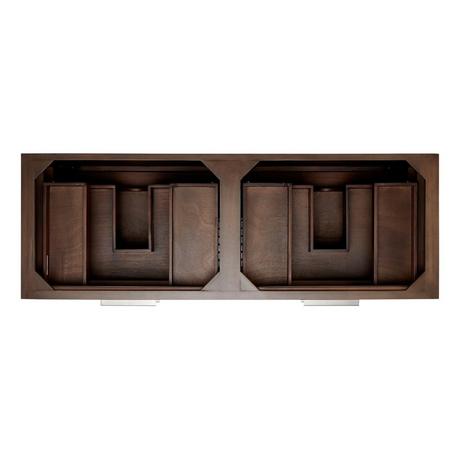 60" Hytes Mahogany Double Vanity With Rectangular Undermount Sinks - Carob Brown