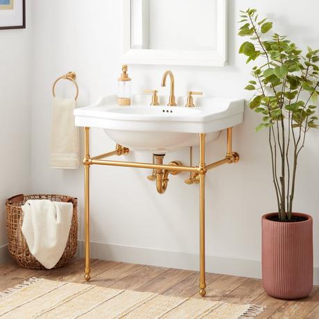 30" Cierra Console Sink with Brass Stand