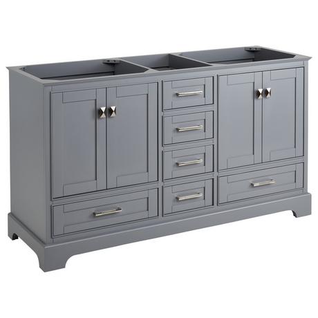 60" Quen Double Vanity With Rectangular Undermount Sinks - Gray