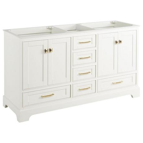 60" Quen Double Vanity With Rectangular Undermount Sinks - Soft White