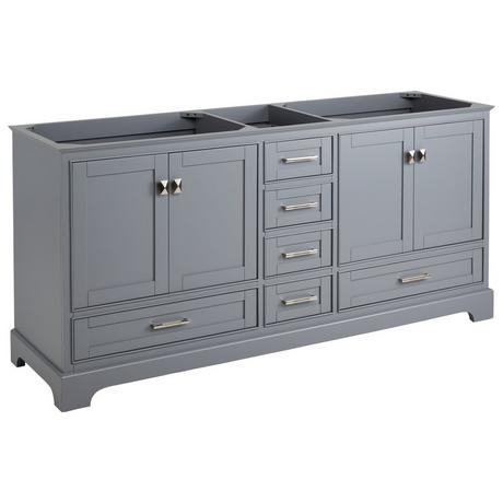72" Quen Double Vanity With Rectangular Undermount Sinks - Gray