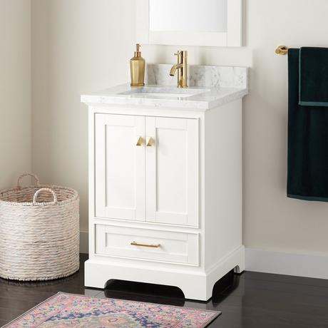 24" Quen Vanity With Rectangular Undermount Sink - Soft White