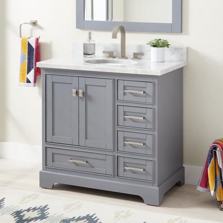 36" Quen Vanity With Undermount Sink - Gray
