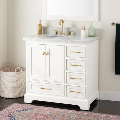 36" Quen Vanity With Undermount Sink - Soft White