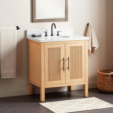 30" Ayanna Mindi Vanity with Undermount Sink - Natural Mindi