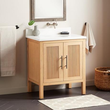 30" Ayanna Mindi Vanity with Undermount Sink - Natural Mindi