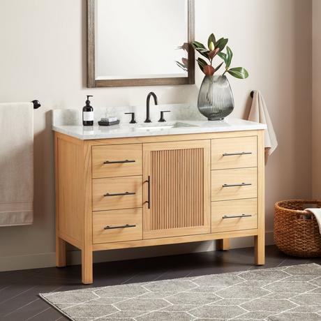 48" Ayanna Mindi Vanity with Rectangular Undermount Sink - Natural Mindi