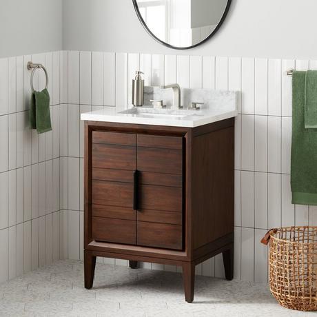 24" Aliso Teak Vanity with Rectangular Undermount Sink - Java