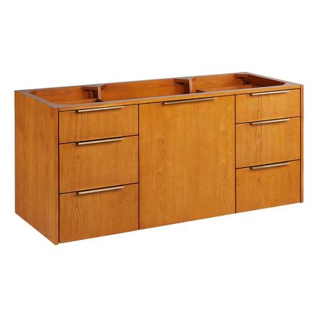 48" Dita Wall-Mount Vanity with Rectangular Undermount Sink - Honey Oak