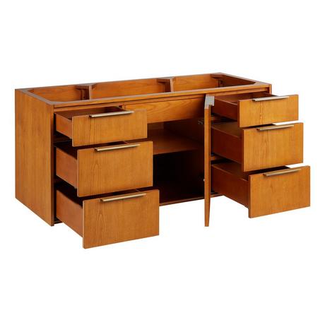 48" Dita Wall-Mount Vanity with Rectangular Undermount Sink - Honey Oak