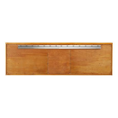 72" Dita Wall-Mount Double Vanity with Rectangular Undermount Sinks - Honey Oak