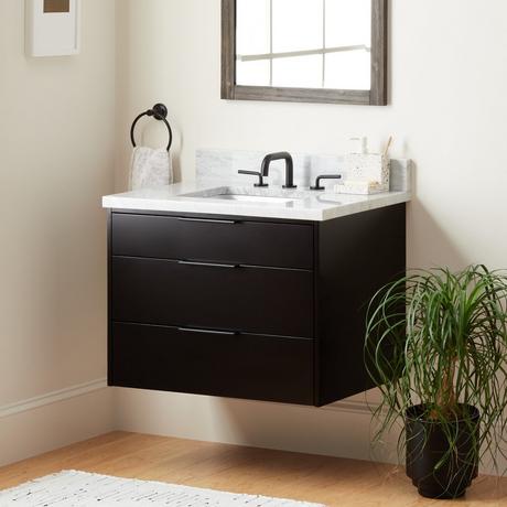 30" Dita Wall-Mount Vanity with Rectangular Undermount Sink - Black