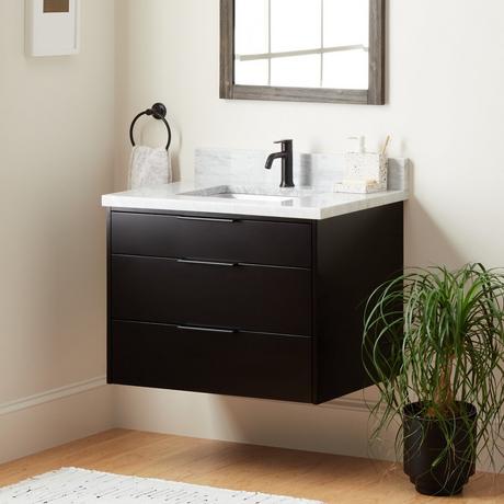 30" Dita Wall-Mount Vanity with Rectangular Undermount Sink - Black
