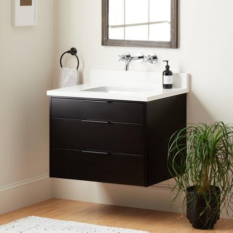 30" Dita Wall-Mount Vanity with Rectangular Undermount Sink - Black