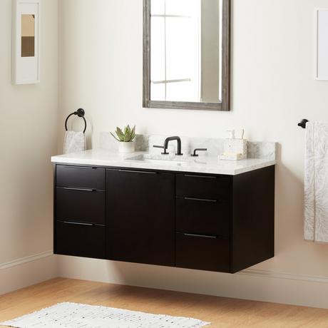 48" Dita Wall-Mount Vanity with Rectangular Undermount Sink - Black