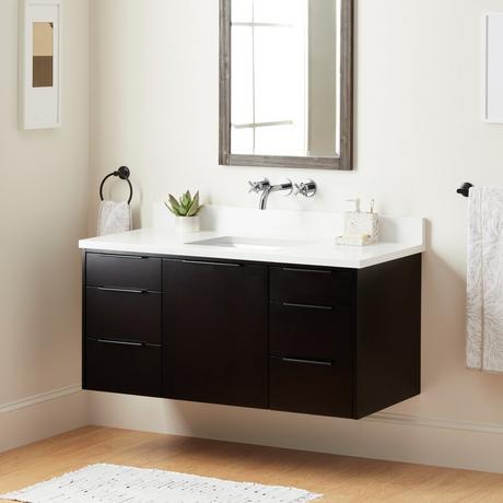 48" Dita Wall-Mount Vanity with Rectangular Undermount Sink - Black