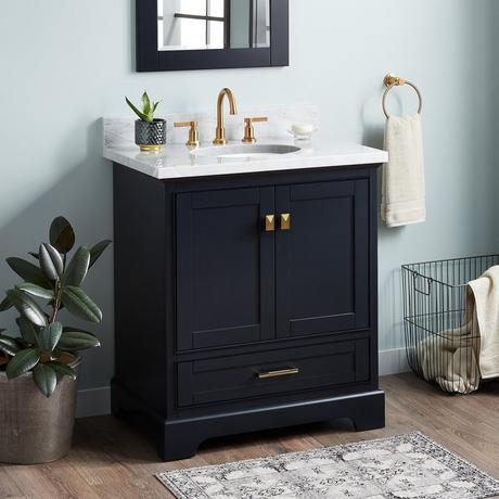 30" Quen Vanity With Undermount Sink - Midnight Navy Blue