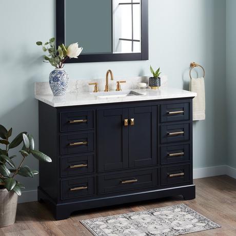 48" Quen Vanity With Rectangular Undermount Sink - Midnight Navy Blue