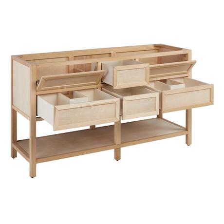 60" Robertson Console Vanity with Undermount Sinks - Unfinished