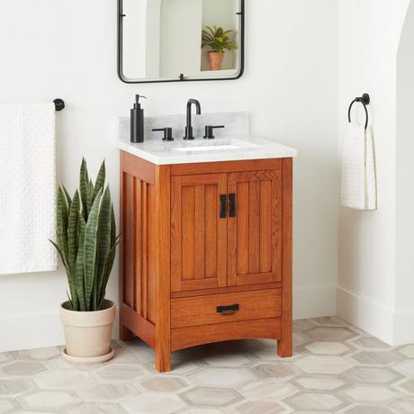24" Maybeck Vanity With Rectangular Undermount Sink - Tinted Oak