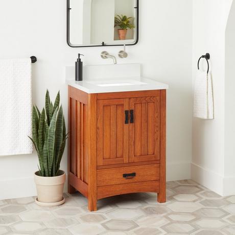 24" Maybeck Vanity With Rectangular Undermount Sink - Tinted Oak