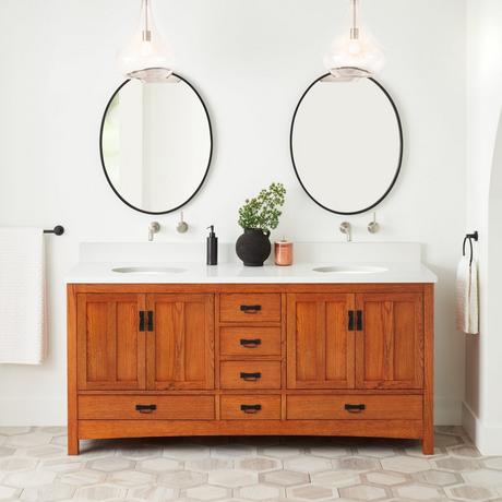 72" Maybeck Double Vanity With Undermount sinks - Tinted Oak