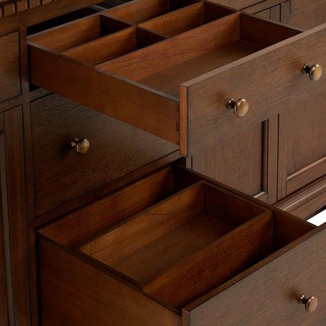 60" Claudia Double Vanity - Antique Coffee - Vanity Cabinet Only