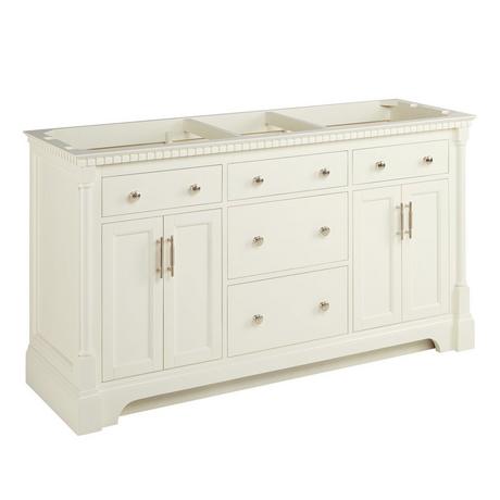 60" Claudia Double Vanity - White - Vanity Cabinet Only
